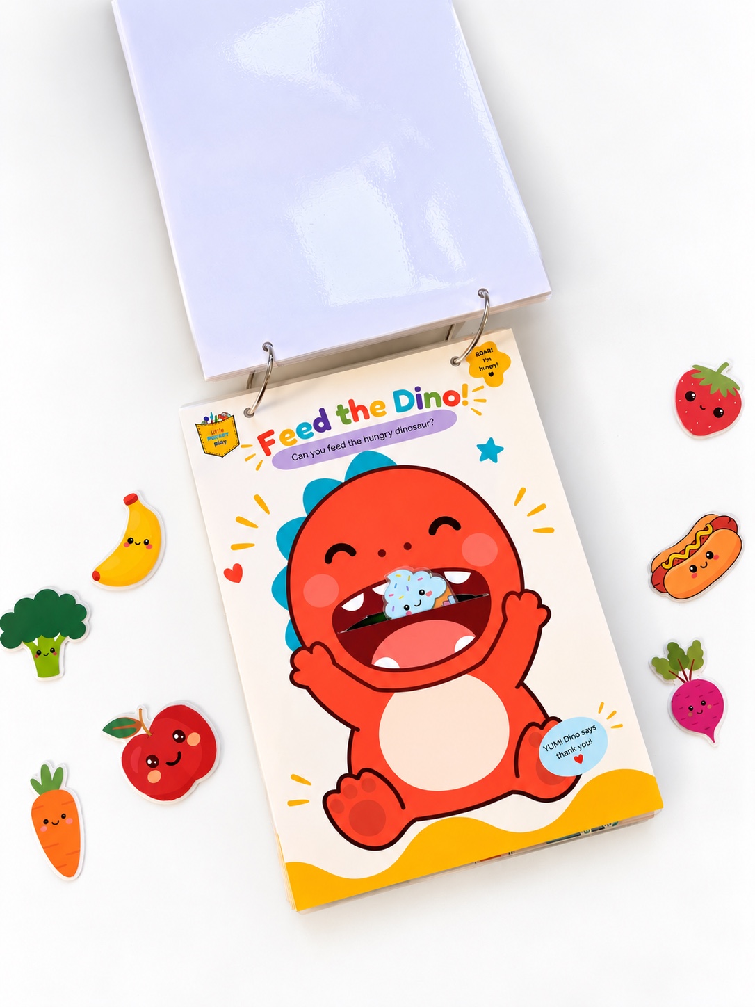 Feed the Dino activity with food pieces