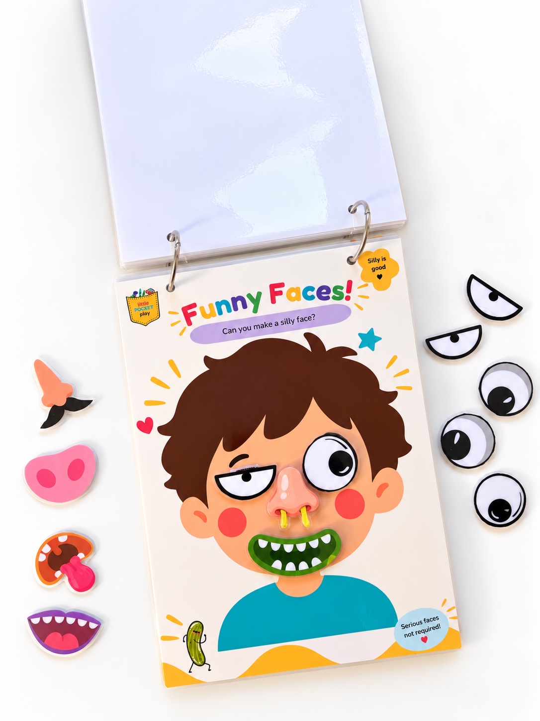 Funny Faces activity with a silly completed face
